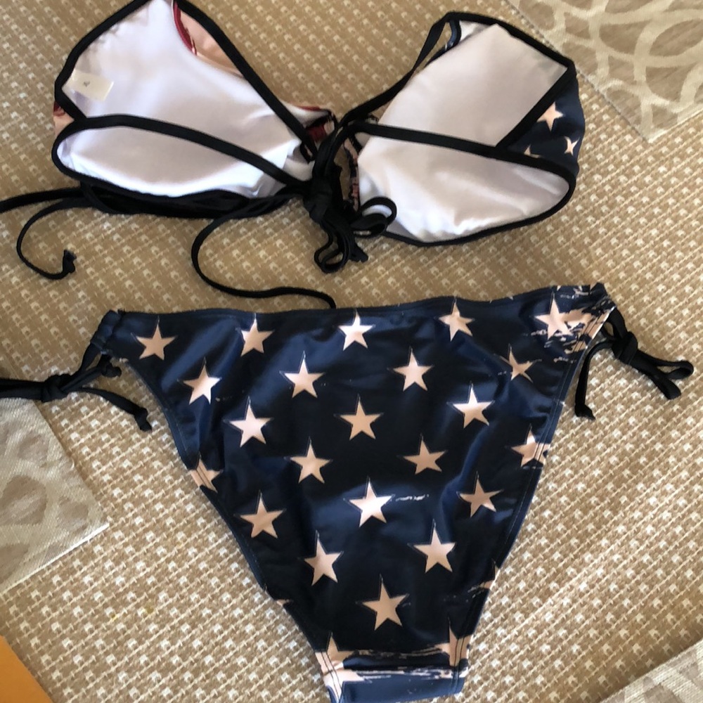 Brush Stroke American Flag 2 piece Bikini - Picture 3 of 3